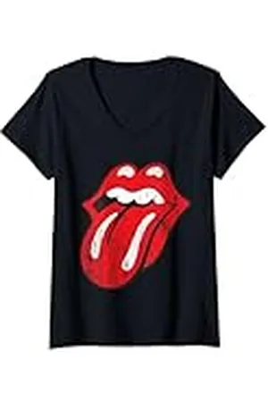 The Rolling Stones Lengua desgastada oficial Camiseta Cuello V