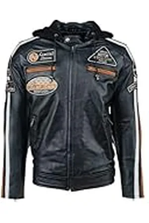 Urban Leather Chaqueta Moto Hombre en Cuero 58 Gents | Cazadora de Moto de Piel de Cordero | Armadura Removible para Espalda, Hombros y Codos Aprobada por la CE | | 8XL