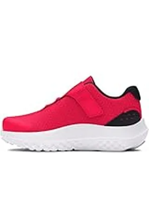 Under Armour UA BINF Surge 4 AC Deportivas para niño, cómodo y ligero calzado infantil, color rojo/negro/negro
