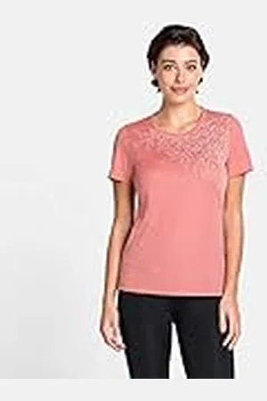 Odlo F-Dry Print Camiseta de Manga Corta para Mujer, Llantana-Estampado de Hojas SS20, Extra-Small