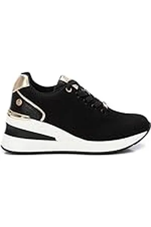 Xti Zapatilla Mujer Negro - Calzado Cómodo y Versátil - Moda Casual - Modelo 14372102 (Talla 39)