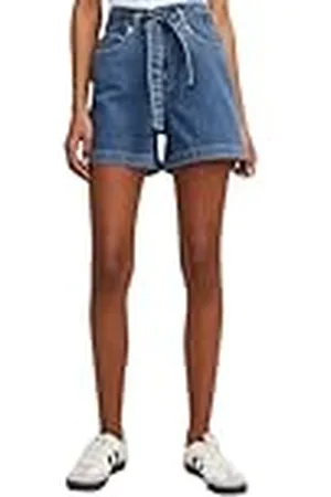 JACK & JONES Jxcelen HW Paperbag Pantalones Cortos Ex Dnm, , M para Mujer