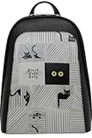 Dogo Femme Cuir Vegan Noir Sac à dos - Black Cats Only Motif