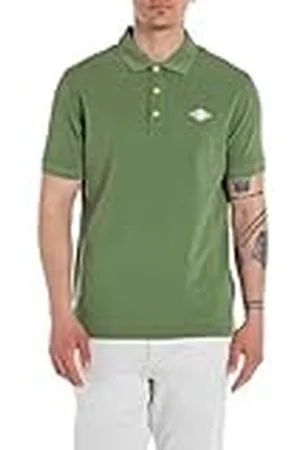 Replay Polo de algodón de manga corta para hombre, verde (Combat Green 830), L