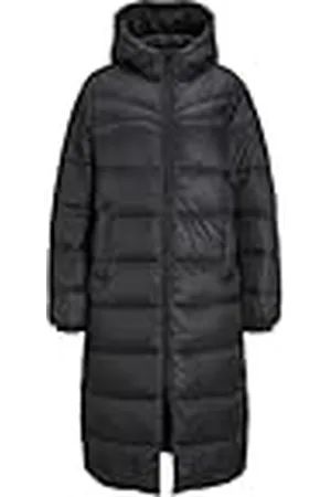 JJXX Jxnora Otw Sn-Chaqueta Larga Ligera Abrigo, Negro, M para Mujer