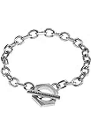 Armani Exchange Pulsera para Hombre, Largo: 220mm, Ancho: 17.5mm, Alto: 20mm Pulsera Plateada de Acero Inoxidable, AXG0103040