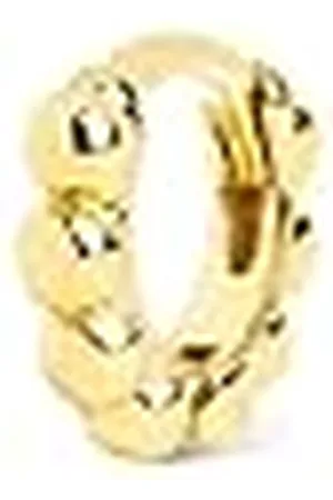 SINGULARU Pendiente Suelto Pebbles XS. Aro en Plata de Ley 925 con Acabado Baño de de 18 Kt. Cierre Congo. Joyas para Mujer