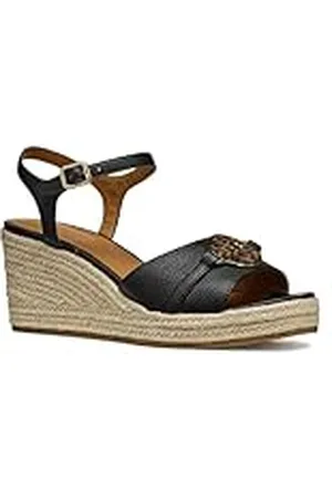 Geox D PANAREA B, Sandalia de cuña Mujer, Black, 40 EU