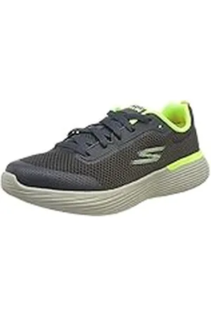 Skechers GO RUN 400 V2 OMEGA, Zapatillas para Correr para Niños, Navy & Lime Textile/ Orange Trim, 30 EU