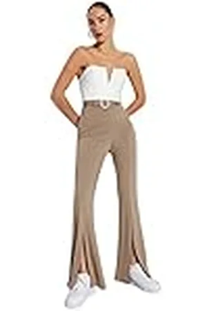Trendyol Pantalones Acampanados de Cintura Alta para Mujer, , L