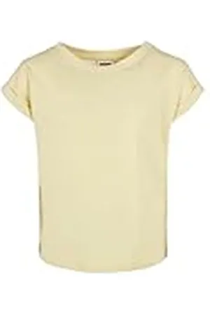 Urban classics Té de Hombro extendido orgánico para niñas Camiseta, Amarillo Suave, 9 años