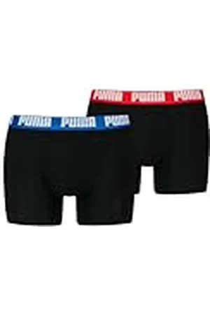 PUMA Calzoncillos Tipo bóxer para Hombre, cómodos, elásticos, Paquete de 10 Unidades, 008 Negro, Azul y Rojo, S