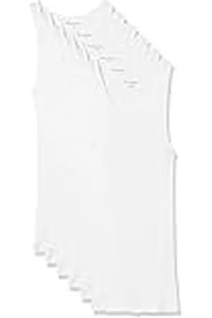 Amazon Camiseta Interior de Tirantes Hombre, Pack de 6, , XS