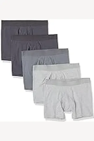 Amazon Calzoncillos Tipo bóxer en Punto de algodón (Disponibles en Tallas Grandes y Largos Especiales) Hombre, Pack de 5, , XS