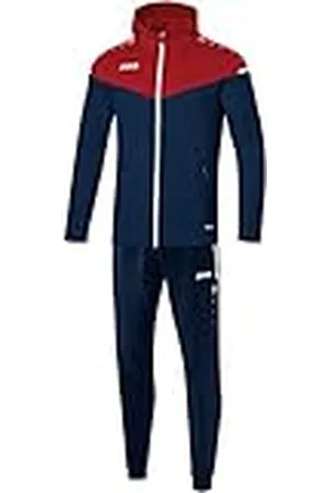 Jako Chándal infantil de poliéster Champ 2.0 con capucha, azul marino/rojo chili 152, M9420