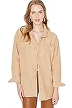 Trendyol Woman Relaxed Standard Collar Woven Shirt Camisa, , 40 para Mujer