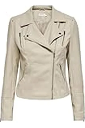 ONLY Faux Leather Jacket ONLGEMMA Faux Leather Jacket Silver Lining 40 Silver Lining 40