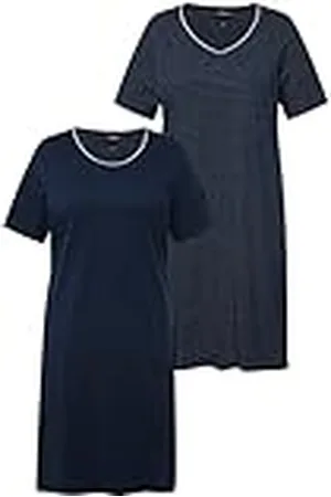 Ulla Popken 2 Piezas, Camisetas Grandes, Simples y Puntos Camisón, , 52-54 para Mujer