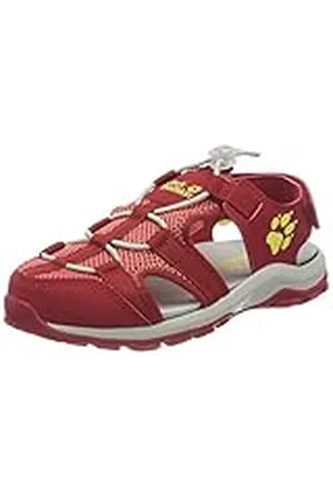 Jack Wolfskin Outdoor Action Sandal K, Sandalias de Senderismo, Rojo (Red/Lemon 2127), 34 EU
