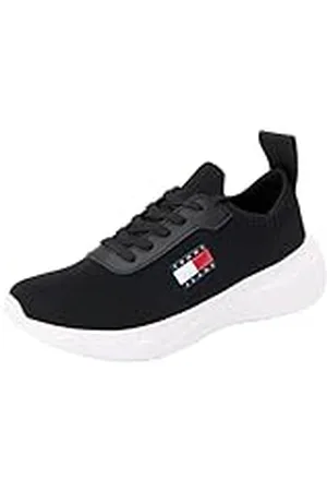Tommy Hilfiger Runner Sneaker Mujer Knit Runner Calzado, (Black), 39