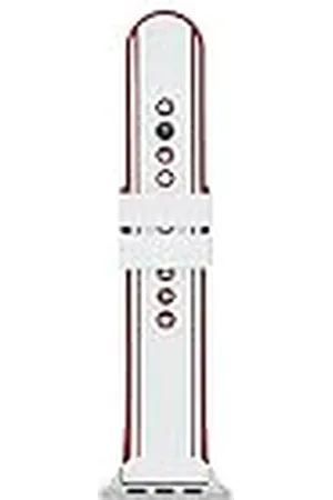 Armani Exchange Pulsera compatible con Apple Watch, 42/44/45 mm - 22 mm Silicone blanc, AXT8001