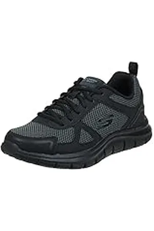 Skechers Track Bucolo, Zapatillas de Running Hombre, Black Leather/Mesh/Trim, 41 EU