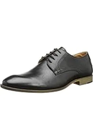 SELECTED Sel Bristol - Zapatos Planos de Piel con Cordones para Hombre, Black, 44 EU