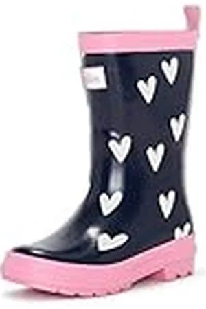 Hatley Rain Boots, Botas de Agua Chica, Azul (Navy & White Hearts), 24 EU (8 US)