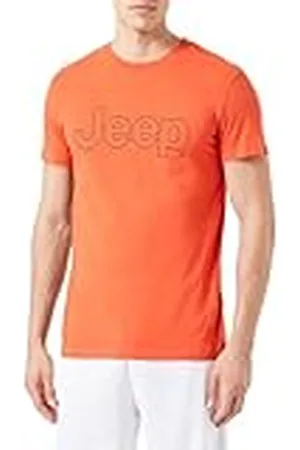 Jeep O102458-R686 Jsmu Camiseta Hombre Outline Print Mango Brillante/Negro S