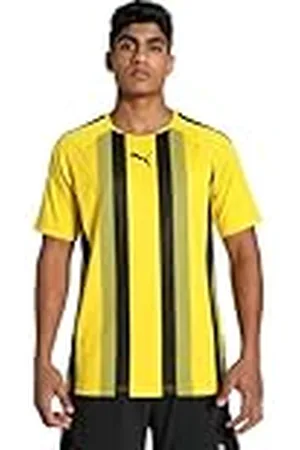 PUMA Teamliga Striped Jersey Shirt, Cyber Yellow- Black, L Hombre