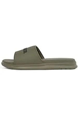 Tommy Hilfiger Chanclas Hombre Dual Density Pool Slide con logotipo, Verde (Army Green), 41