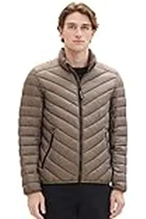 TOM TAILOR Chaqueta acolchada ligera de hombre con cuello alto, Verde (32097-verde oliva ahumado), S