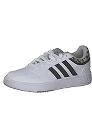 adidas Hoops 3.0 Mid Lifestyle Basketball Low Classic Leopard Graphic Women Shoe, Zapatos Mujer, Cloud White/Core Black/Grey Two, 36 2/3 EU
