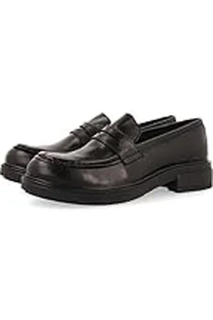 Gioseppo Mocasines negros de piel clásicos para niña y niño lanach