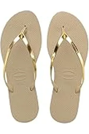 Havaianas You Metallic, Sandalias Cómodas, Elegantes y Versátiles, Tiras Finas con Acabado Metálico, Pequeño Tacón, Mujer