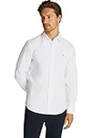Tommy Hilfiger Camisa Hombre Flex Poplin Kent Collar Camisa business, Blanco (Optic White), XL
