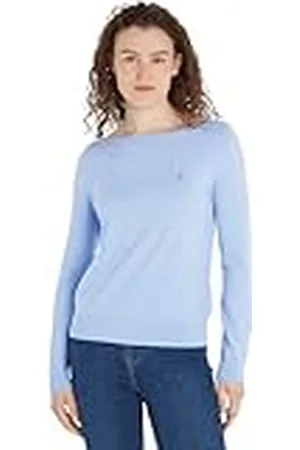 Tommy Hilfiger CO Jersey Stitch Boat-NK Sweater WW0WW40099 Pulóveres, , L para Mujer