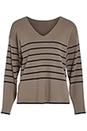 VILA Viostria V-Neck L/S Rev Top-Noos Jersey de Punto, , L para Mujer