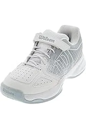 Wilson KAOS K Zapatilla de tenis para niños, Blanco (Blanco/Azul(K S.sea/Wh/Sangria) claro/Negro), 29 2/3 EU