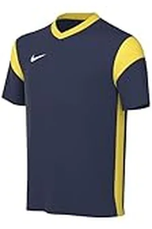 Nike Unisex Niños Camiseta de Fútbol de Manga Corta Y Nk Df Prk Drb III Jsy Ss, Midnight Navy, Tour Amarillo y Blanco, CW3833-410, M