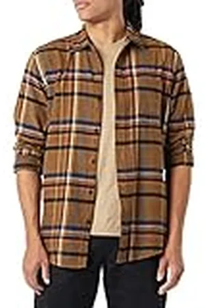 Amazon Camisa de Franela, Manga Larga (Disponible en Tallas Grandes) Hombre, , L