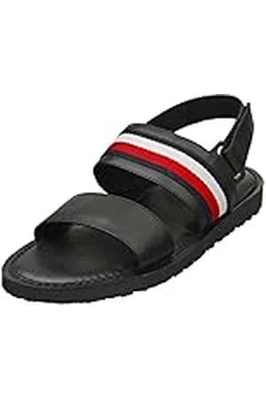 Tommy Hilfiger Core Hilfiger LTH Strappy Sandal FM0FM05009, Sandalia Hombre, (Black), 43 EU