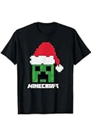 Minecraft Navidad Creeper Santa Hat Camiseta