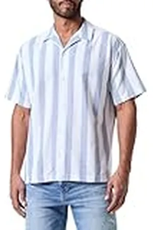 JACK & JONES Jprccsummer Stripe Resort-Camiseta (Talla S/S) Camisa de Manga Corta, , XL para Hombre