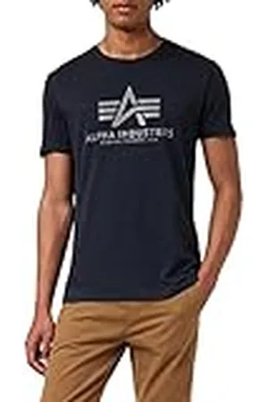 Alpha Industries Basic Reflective Print Camiseta, Azul (Rep.Blue-07), S para Hombre