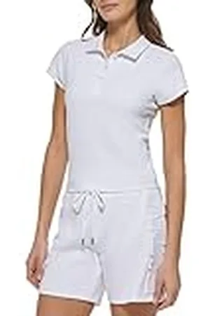 DKNY Polo con Cuello en V de Equilibrio, , XL para Mujer