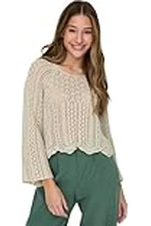 ONLY Sólo Mujer Elegante Jersey de Punto Corto 3/4 Manga Punto Elástico ONLNOLA, Color: , Talla:S