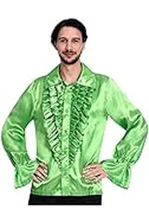 Amscan 9907014 Camisa de discoteca de satén para hombre adulto, talla extra grande, sólido, color , XL (9907014)