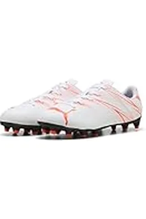PUMA ATTACANTO FG/AG JR, Zapatillas de fútbol, White-Glowing Red, 33 EU