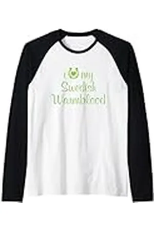 Hip Entrenador de espectáculos ecuestres «I Love My Swedish Warmblood Horse» Camiseta Manga Raglan